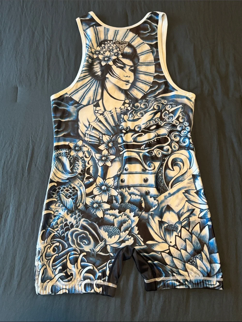 Men's Blue & White Graphic Singlet - Large by TriTitan